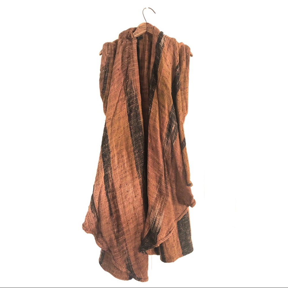 SOLD Vintage Handwoven Cotton Rust Duster